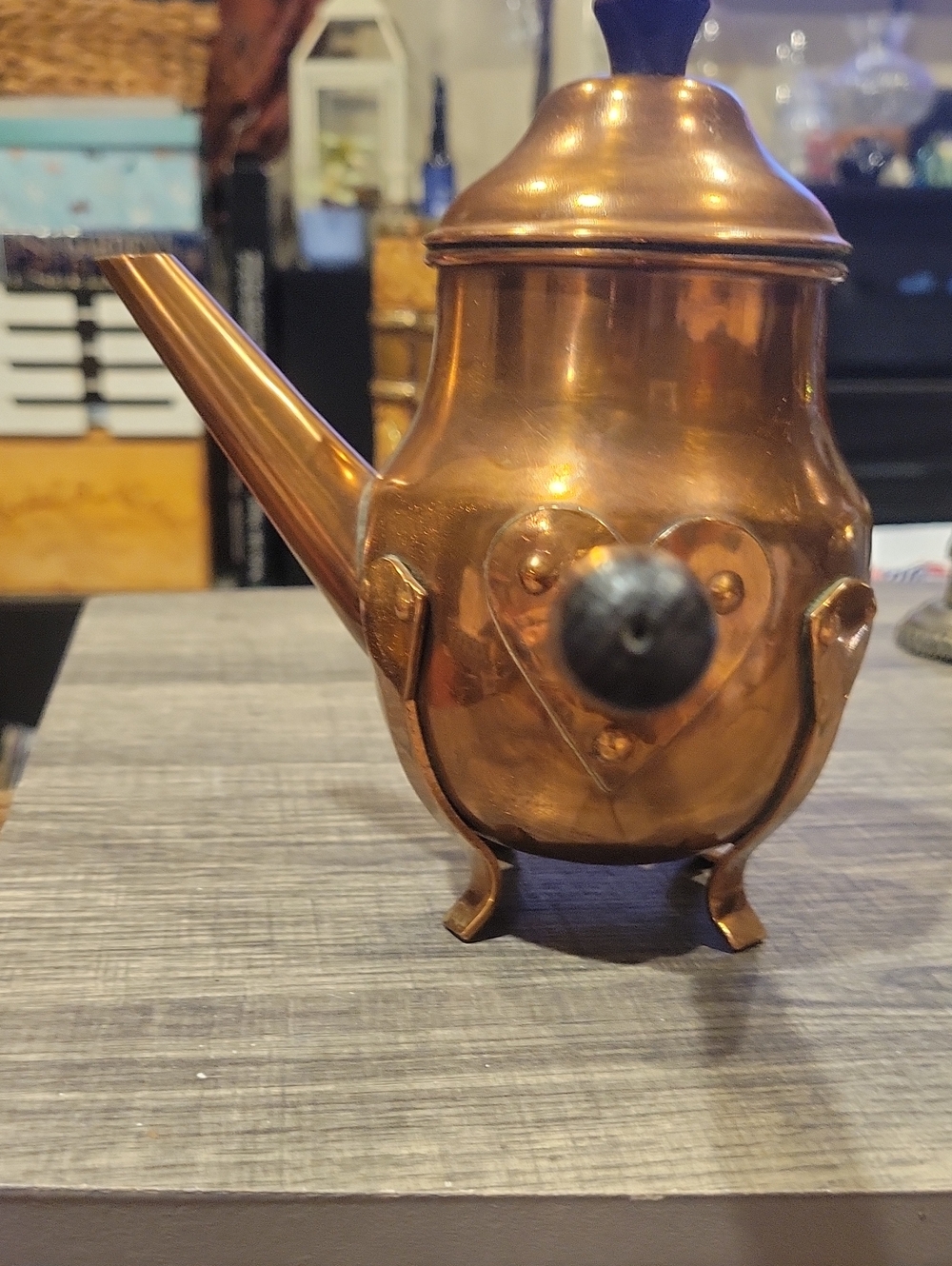Copper Swedish Coffee Pot, Heart Handle Mount EXC.Vint.Cond.!! - Picture 3 of 9